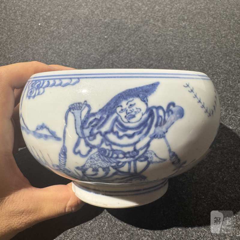 清雍正 青花刘海戏金蟾钵 - 图3
